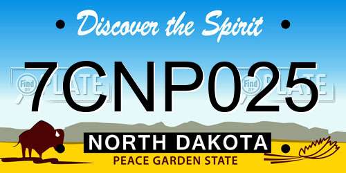 7CNP025 North Dakota License Plate