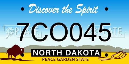 7CO045 North Dakota License Plate