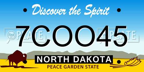 7COO45 North Dakota License Plate