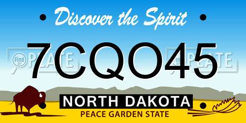 7CQO45 North Dakota License Plate