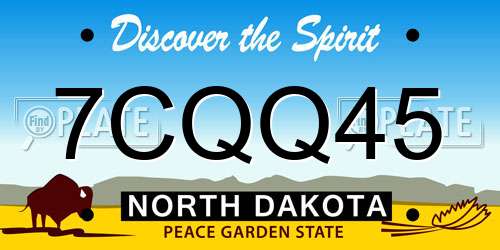 7CQQ45 North Dakota License Plate