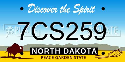 7CS259 North Dakota License Plate