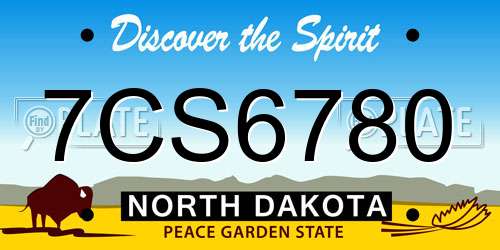 7CS6780 North Dakota License Plate