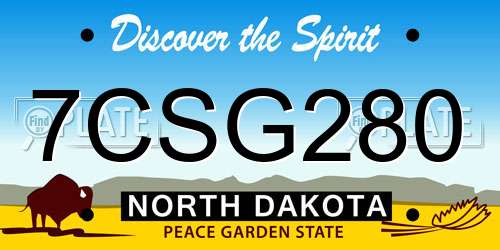 7CSG280 North Dakota License Plate