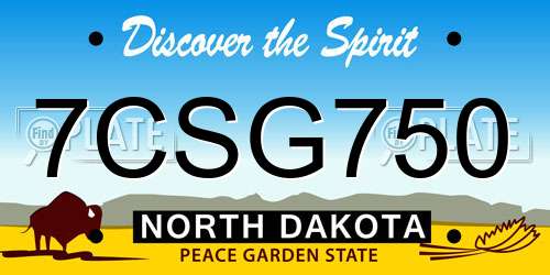 7CSG750 North Dakota License Plate
