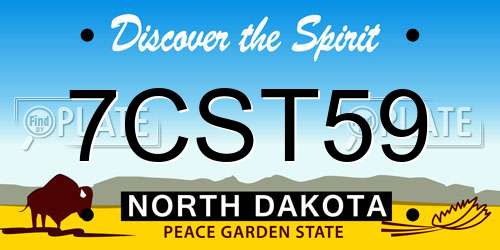 7CST59 North Dakota License Plate
