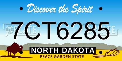 7CT6285 North Dakota License Plate