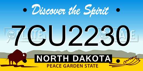7CU2230 North Dakota License Plate