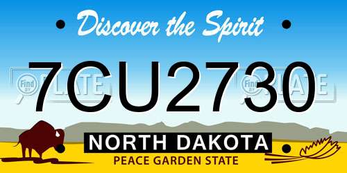 7CU2730 North Dakota License Plate