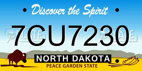7CU7230 North Dakota License Plate