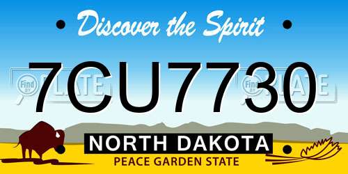 7CU7730 North Dakota License Plate