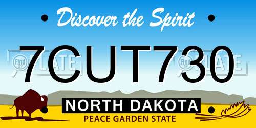 7CUT730 North Dakota License Plate