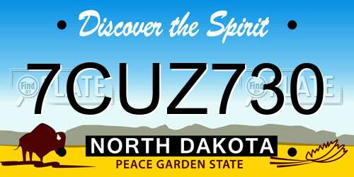 7CUZ730 North Dakota License Plate