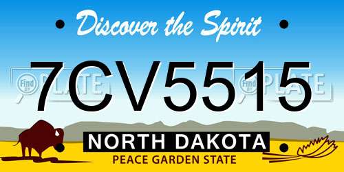 7CV5515 North Dakota License Plate
