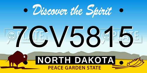 7CV5815 North Dakota License Plate