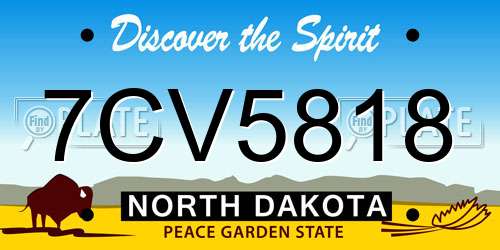 7CV5818 North Dakota License Plate
