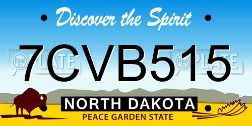 7CVB515 North Dakota License Plate