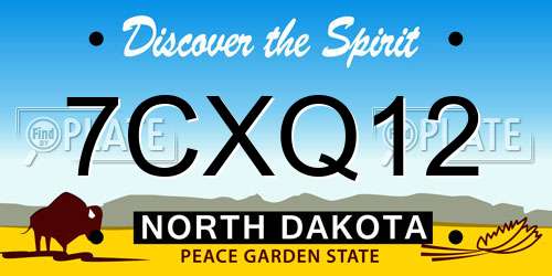 7CXQ12 North Dakota License Plate