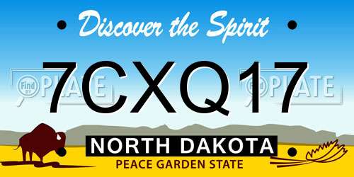 7CXQ17 North Dakota License Plate