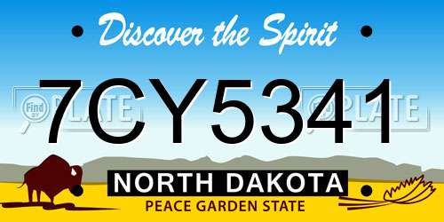7CY5341 North Dakota License Plate