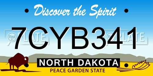 7CYB341 North Dakota License Plate