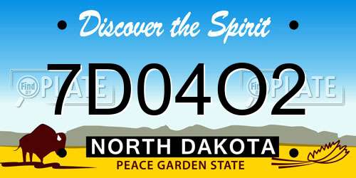 7D04O2 North Dakota License Plate