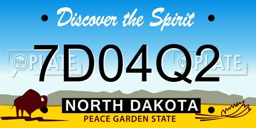 7D04Q2 North Dakota License Plate