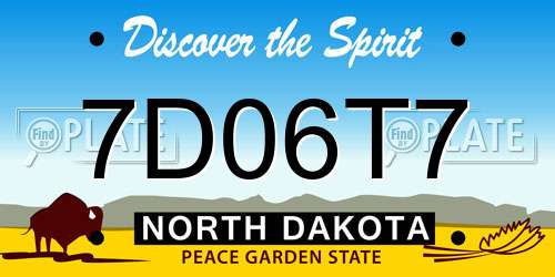 7D06T7 North Dakota License Plate