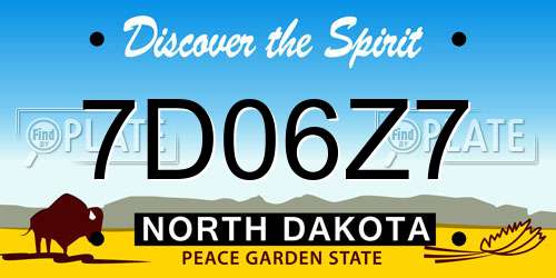 7D06Z7 North Dakota License Plate