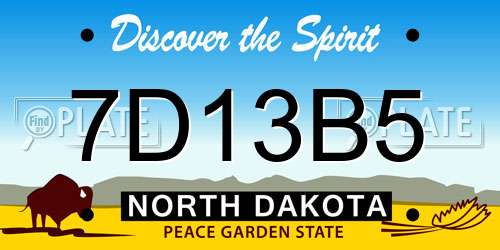 7D13B5 North Dakota License Plate