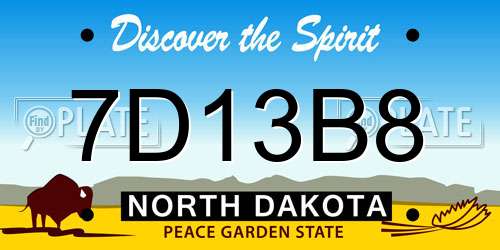 7D13B8 North Dakota License Plate