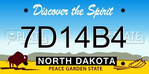 7D14B4 North Dakota License Plate