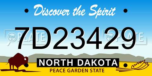 7D23429 North Dakota License Plate