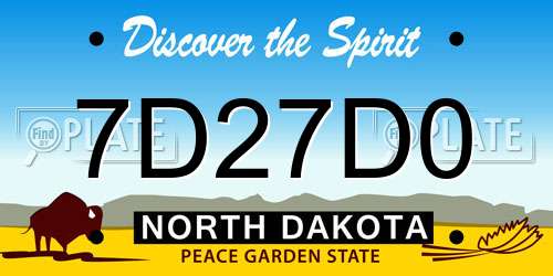 7D27D0 North Dakota License Plate