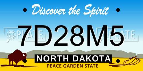 7D28M5 North Dakota License Plate