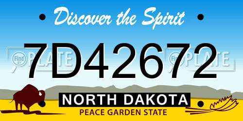 7D42672 North Dakota License Plate
