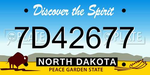7D42677 North Dakota License Plate
