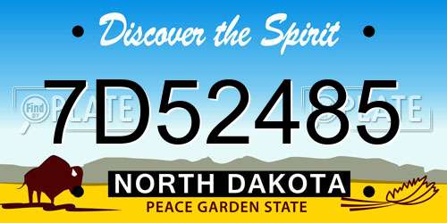 7D52485 North Dakota License Plate