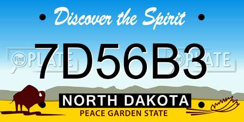 7D56B3 North Dakota License Plate