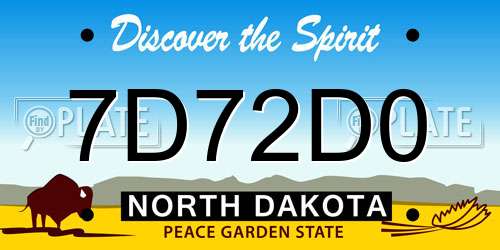 7D72D0 North Dakota License Plate