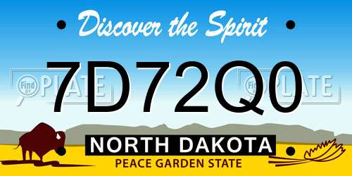 7D72Q0 North Dakota License Plate