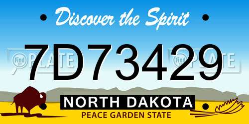 7D73429 North Dakota License Plate