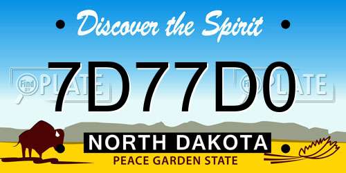 7D77D0 North Dakota License Plate
