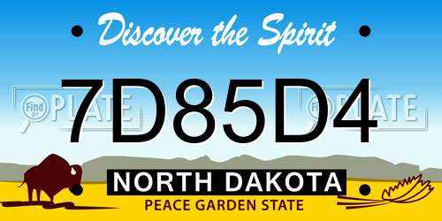 7D85D4 North Dakota License Plate