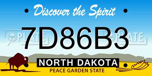 7D86B3 North Dakota License Plate