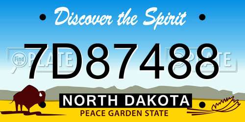 7D87488 North Dakota License Plate