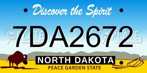 7DA2672 North Dakota License Plate
