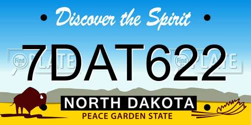 7DAT622 North Dakota License Plate