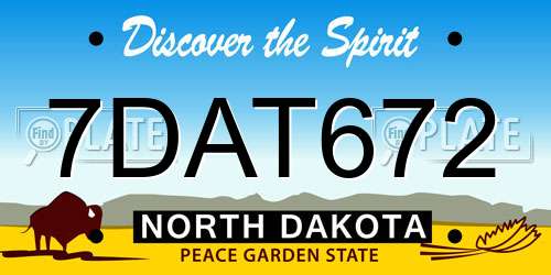 7DAT672 North Dakota License Plate