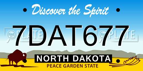 7DAT677 North Dakota License Plate